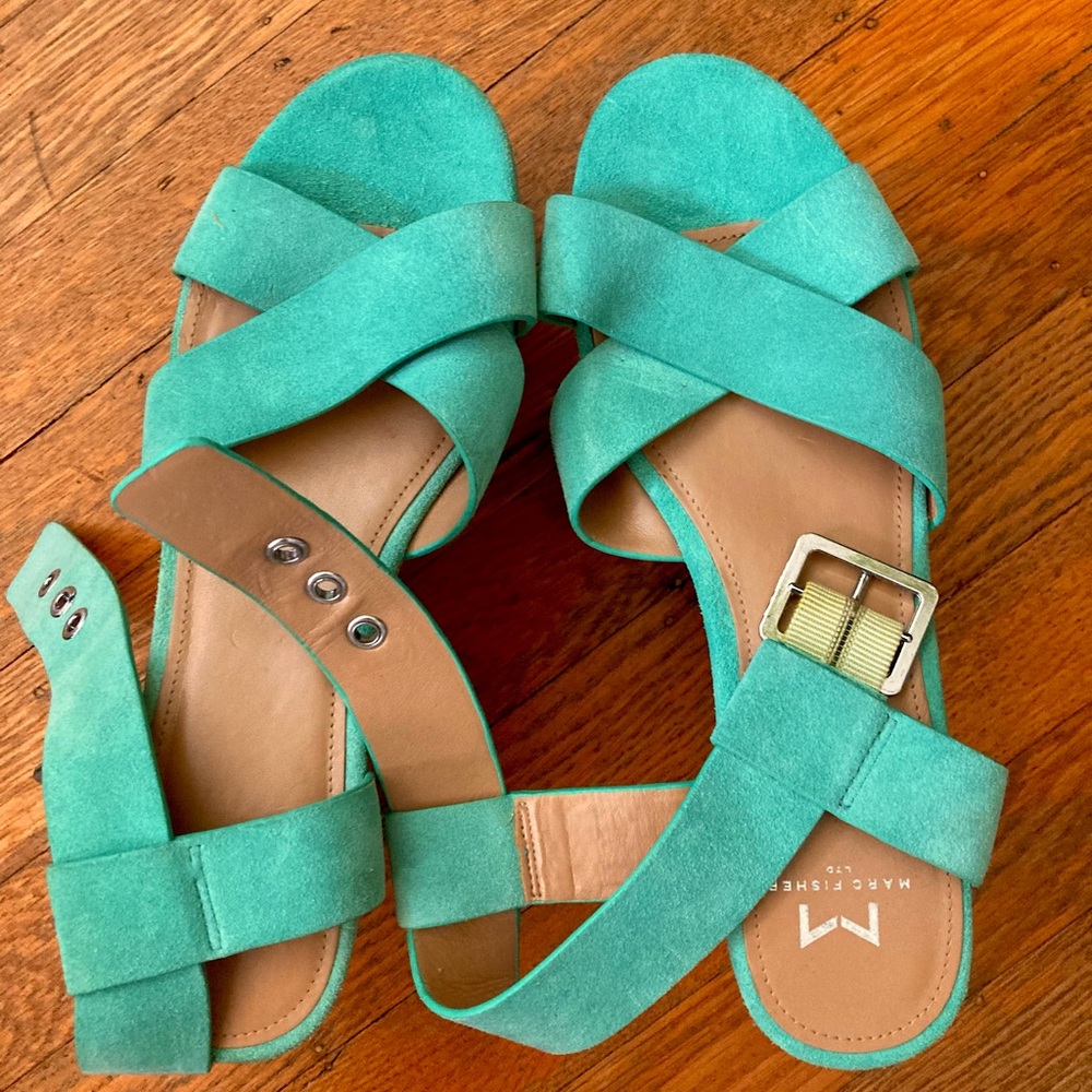 Marc Fisher Suede Wedge Platform Sandals